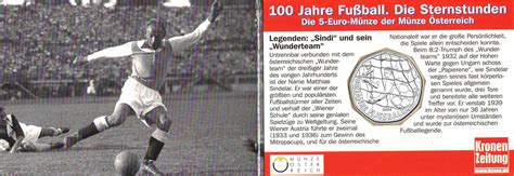 5 Euro 2004 100 Jahre Fußball in Österreich Matthias Sindelar hdgh