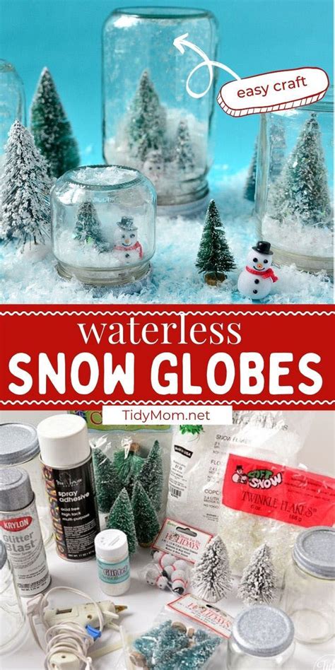 Diy Waterless Snow Globes Snow Globe Crafts Christmas Snow Globes Snow Globes