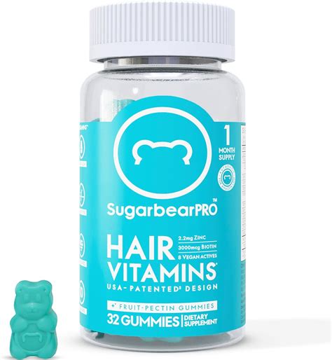 Sugarbear Pro Hair Vegan Vitamin Gummies For Luscious Hair Halal Vegan