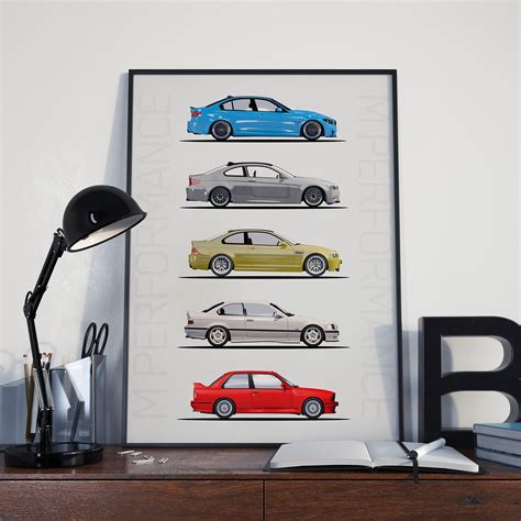 BMW M3 M Performance Generation Evolution Poster DIGITAL Etsy