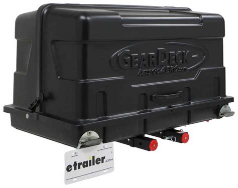 Geardeck 17 Enclosed Cargo Carrier For 2 Hitches Slide Out 17 Cu Ft 420 Lbs Black Lets