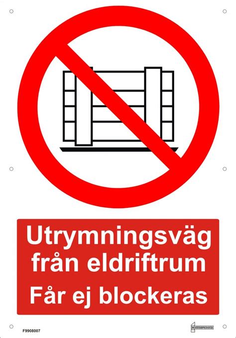 Hammarprodukter Skylt A4 Utrymningsväg från eldriftrum Aluminium