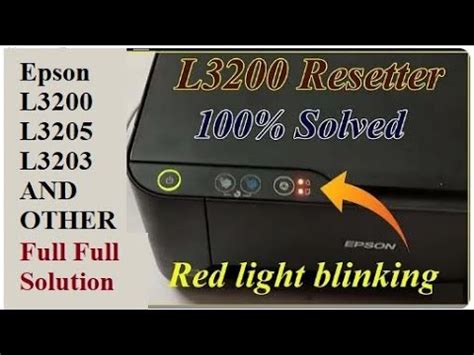 Epson L Red Light Blinking Working Epson L L L