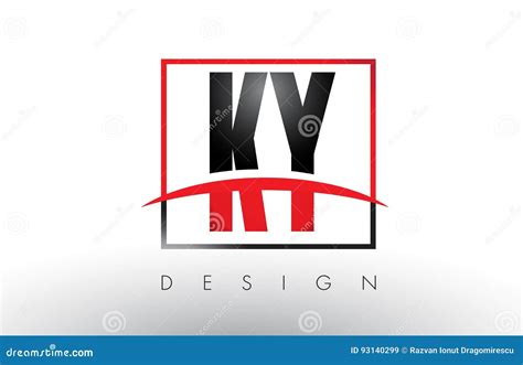 Ky K Y Logo Letters Con Colores Rojos Y Negros Y Swoosh Ilustración Del Vector Ilustración De