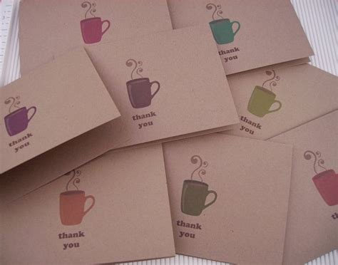 Kraft Coffee Thank You Cards Coffee Mugs Kraft Card Set