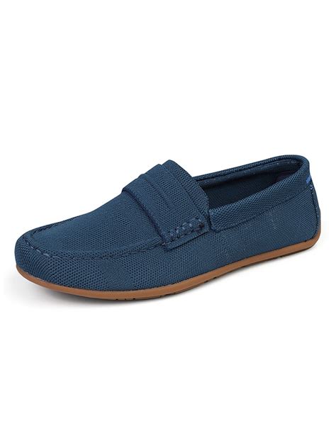 Gomelly Mens Casual Shoe Flat Flats British Loafers Lightweight Walking Shoes Men Moccasins Navy