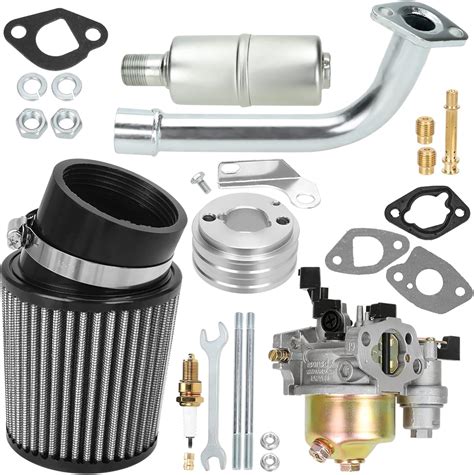 Grehua Upgrade Carburetor Adapter Exhaust Pipe Muffler Jet Kit For Predator 212cc