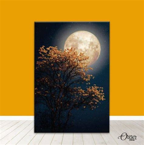 Yellow Flowers Blossom In The Moonlight Floral Poster Wall Art