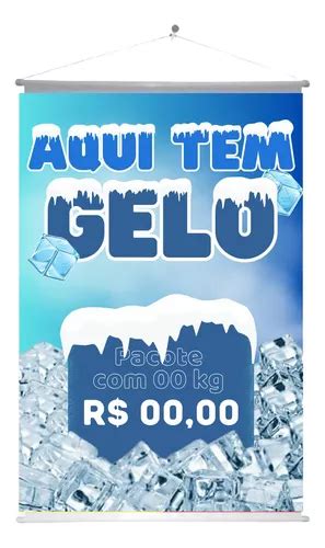 Banner Pronto Aqui Tem Gelo X Cm Parcelamento Sem Juros