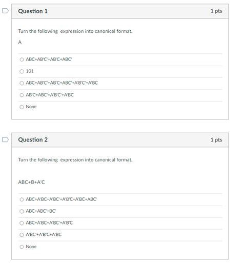 solved turn   expression  canonical format cheggcom
