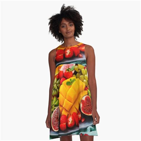 Womens Clothes Fruity A Line Dress Veggie Power Vegan Powered Vegetarian Power Fruity