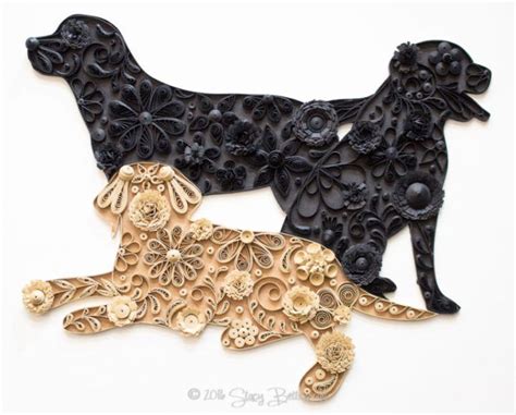 Quilled Labrador Retriever Trio Quilling Animals Paper Quilling