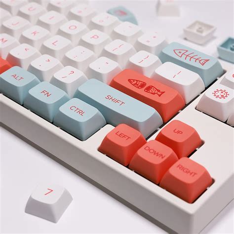 Buy Xdk Custom Cute Keycaps Salmon Theme Keys Pbt Xda Dye Sub