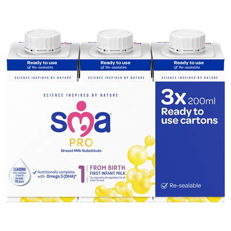 Sma® Pro First Infant Milk From Birth Ready To Use 3 X 200 Ml Multipack