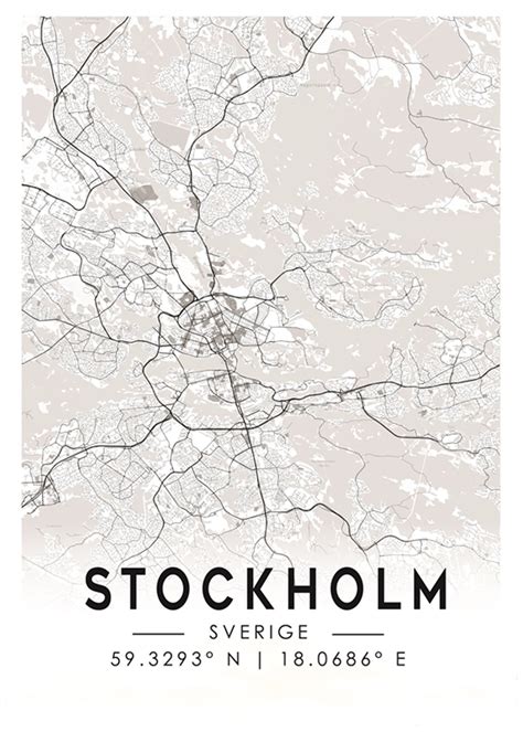 City Map Of Stockholm Posters And Prints By Viktor Håkansson Printler