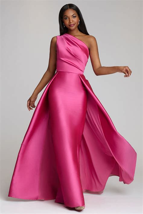 Hot Pink One Shoulder Formal Gown Affiliatelink Pink Evening Gowns