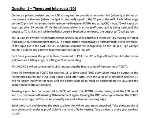 Solved Question Timers And Interrupts Connect A Chegg