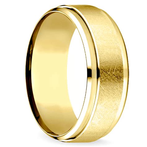 Beveled Swirl Men S Wedding Ring In Yellow Gold Mm