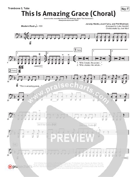 This Is Amazing Grace Choral Anthem SATB Trombone Tuba Sheet Music