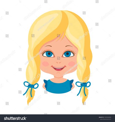 Cute Little Girl Happy Face Happy Stock Vector (Royalty Free ...