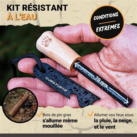 Pierre Feu Naturelle Firesteel Survie Avec Allume Feu