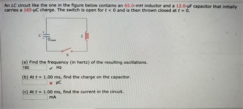 Solved An Lc Circuit Like The One In The Figure Below Chegg