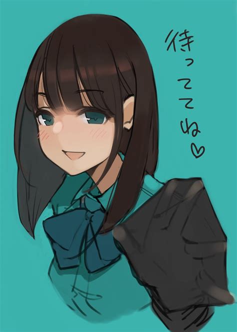 Safebooru 1girl D Blue Background Blue Eyes Blue Neckwear Blue Shirt Blush Bow Bowtie Brown