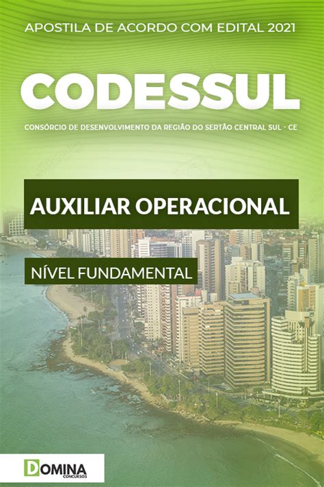 Apostila Concurso CODESSUL 2021 Auxiliar Operacional