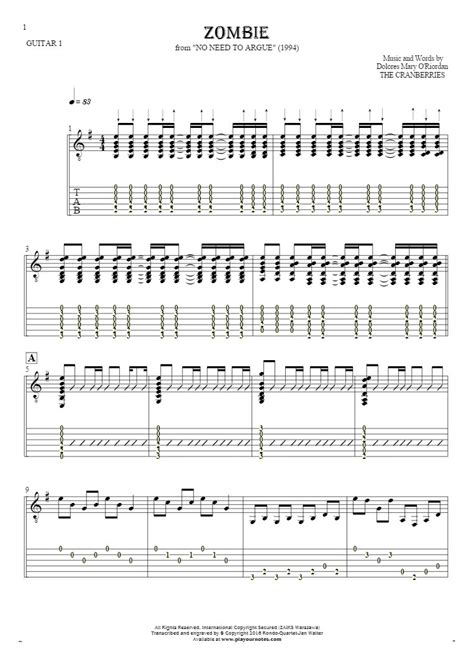 Zombie Cranberries Guitar Chords