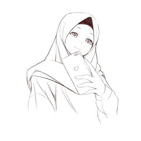 100 Contoh Gambar Sketsa Anime Berhijab Terbaik Posts Id