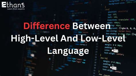 Key Difference Between High Level And Low Level Language