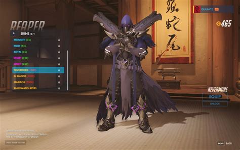 Nevermore Reaper Skin Overwatch