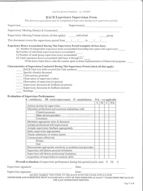 Bacb Supervision Contract Template