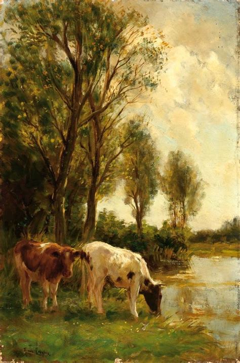 Fedor Van Kregten Two Cows By The Water MutualArt