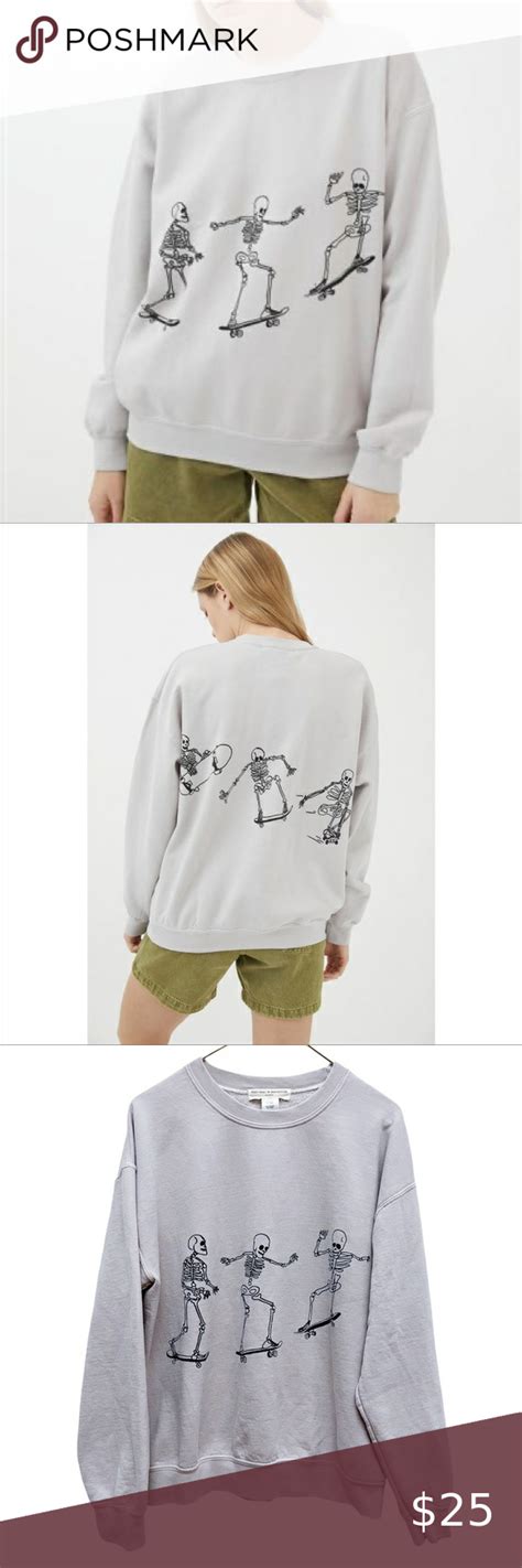 Urban Outfitters Project Social T Skateboarding Skeletons Crewneck