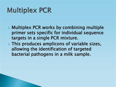 Ppt Development And Use Of A Multiplex Pcr To Detect Common Mastitis