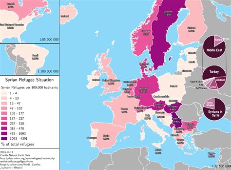 Dispersion of Syrian Refugees Around Europe – Brilliant Maps