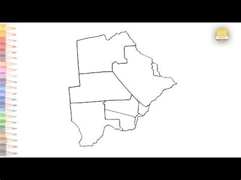 Botswana Map outline drawing | How to draw Botswana Map outline sketch ...