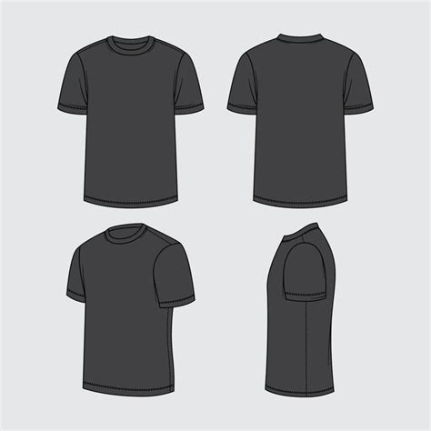 Outlined Black T-Shirt Template | Plain black t shirt, Shirt sketch ...