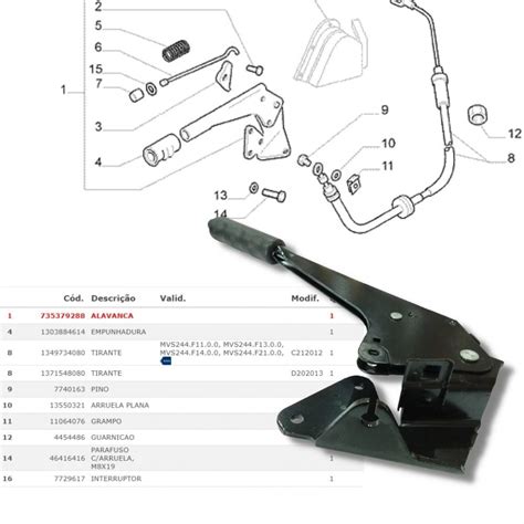 Alavanca Freio M O Original Ducato Genuine Auto Parts Pe As