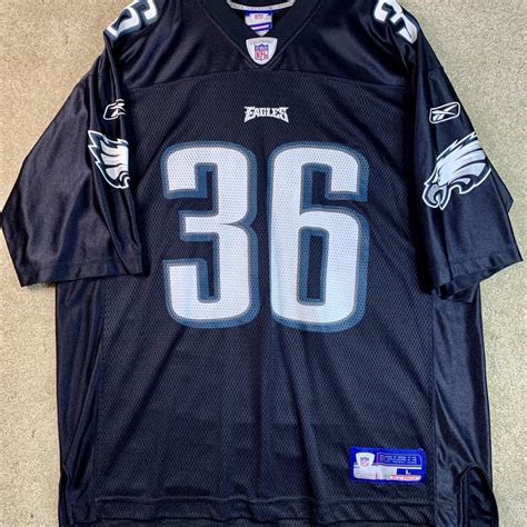 Reebok Philadelphia Eagles Black Jersey 36 Brian... - Depop