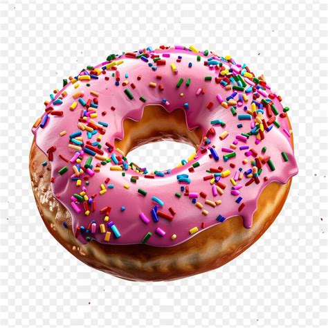 Premium Photo A Donut With Pink Icing And Sprinkles Is Shown