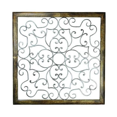 Well Made Wood And Iron Wall Decor Brown And Silver