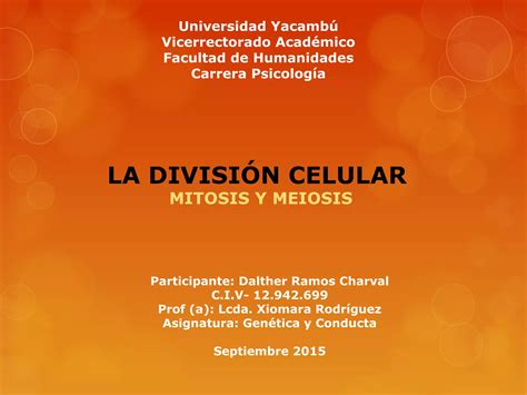 División Celular Mitosis Y Meiosis Ppt