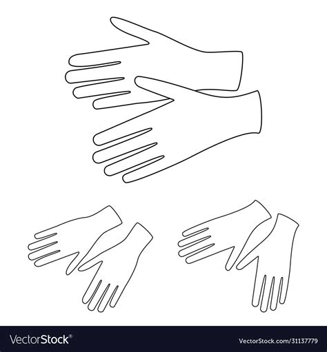 Gloves sketch on white linear Royalty Free Vector Image