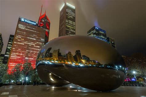 Chicago At Night Light And Landscapes