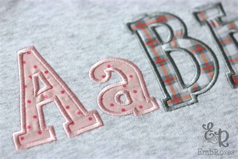 Machine Embroidery Font Satin Applique Alphabet 4 Sizes Etsy