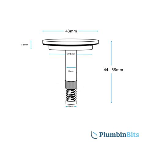 Ideal Standard Replacement Mm Bath Pop Up Plug E Nu Chrome