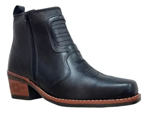 Bota Country Bico Fino Butina Couro Trice Masculina Ziper Frete grátis