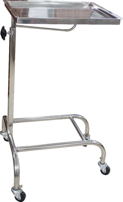 Si Surgical Stainless Steel Ot Mayo S Instrument Trolley With Ss Tray